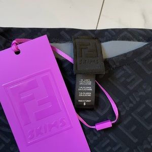 Fendi x Skims black logo body suit